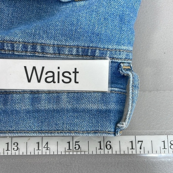 Everlane Jeans Women's 32 Blue Denim Bootcut Raw Hem Cropped - Picture 10 of 12